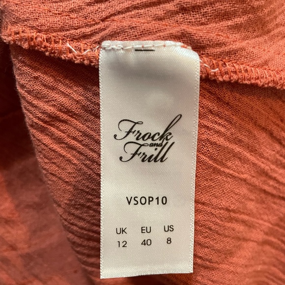 Frock & Frill Boho Coral Dress with Embroidery details size 8 NWT - Picture 5 of 8